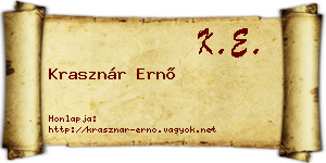 Krasznár Ernő névjegykártya