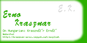 erno krasznar business card